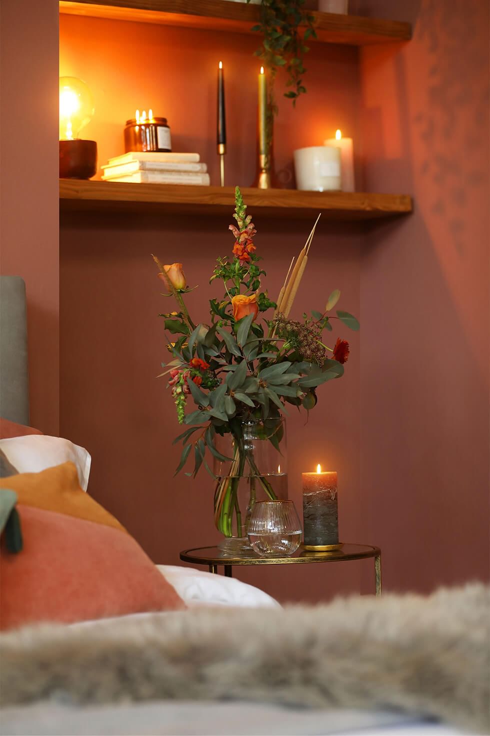 Candle arrangement for a hygge interiors