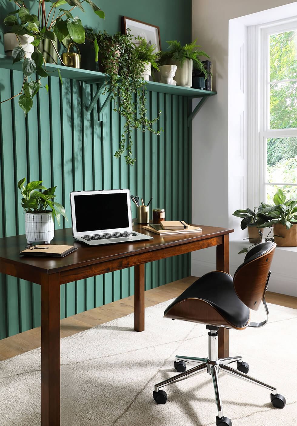 Spare room used as an indoor garden featuring a wooden desk