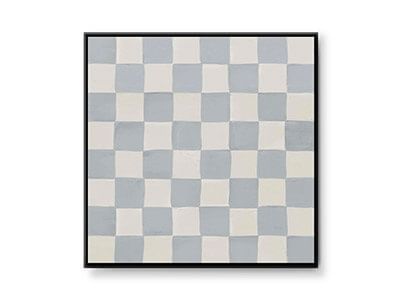 Blue Checkerboard Canvas - Green Lili