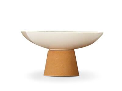 Cork and White Footed Bowl - Hjemme 