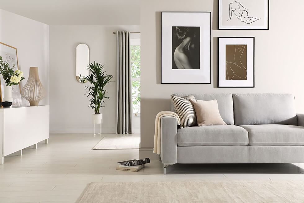 01 Grey Sofa In A Minimalist White Living Room 