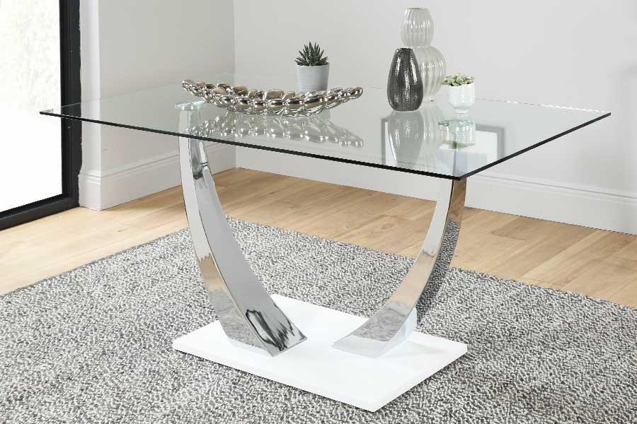chrome living room table set