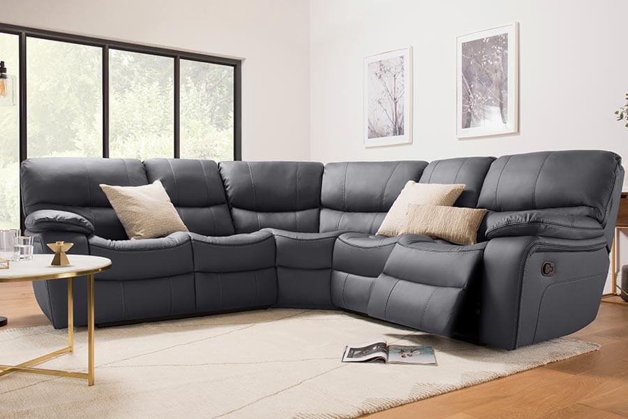 small leather corner recliner sofa